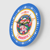 ミパーソナライズされたネソタ州旗デザイン ラージ壁時計 (傾斜)