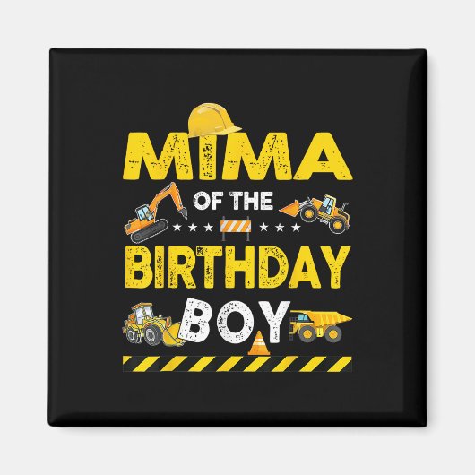 ミマオブザ誕生日ボーイ建築労働者誕生 マグネット (正面)