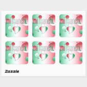 ミマンチ!イタリア国旗のカラーポップ・アートのアート スクエアシール (シート)