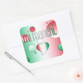 ミマンチ!イタリア国旗のカラーポップ・アートのアート スクエアシール (封筒)