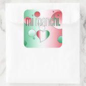 ミマンチ!イタリア国旗のカラーポップ・アートのアート スクエアシール (バッグ)