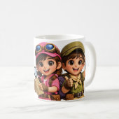 ミミとサルヴォの双子 ガール&ボーイ コーヒーマグカップ (正面右)