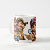 ミミとサルヴォの双子 ガール&ボーイ コーヒーマグカップ (正面左)