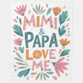 ミミとパパ愛する私 – フローラ フリースブランケット (正面)