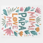 ミミとパパ愛する私 – フローラ フリースブランケット (正面(横))