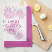 ミミのキッチンオーキッドパープル祖母の贈り物 キッチンタオル (四つ折り)