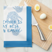 ミミのキッチンブルー祖母ギフト キッチンタオル (四つ折り)