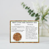 ミミのグリーンビーンキャセロールベーキングレシピカード ポストカード (スタンド正面)