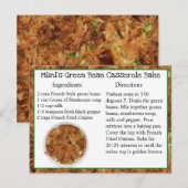 ミミのグリーンビーンキャセロールベーキングレシピカード ポストカード (正面/裏面)