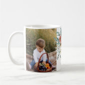 ミミイラの贈り物2フォトピンクガーリーの水色フローラ コーヒーマグカップ (左)