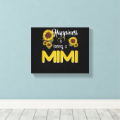 ミミギフト | Happiness Is A MiMi Sunflower キャンバスプリント (インサイチュ (ウッドフロア))