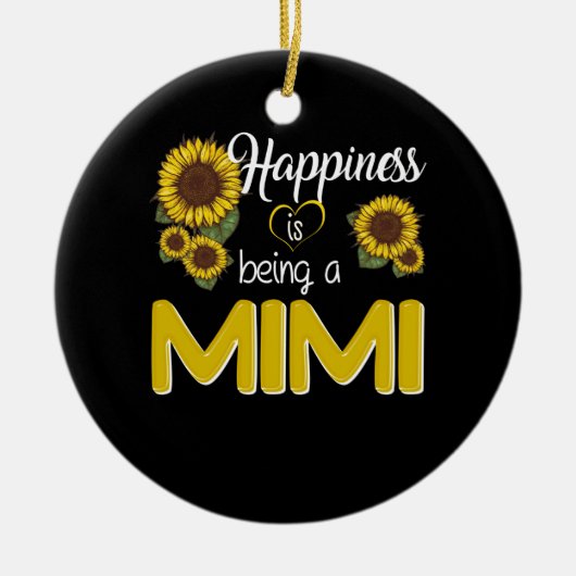 ミミギフト | Happiness Is A MiMi Sunflower セラミックオーナメント (正面)