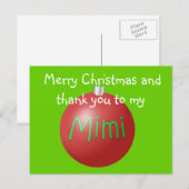 ミミクリスマス飾り葉書 シーズンポストカード (正面/裏面)