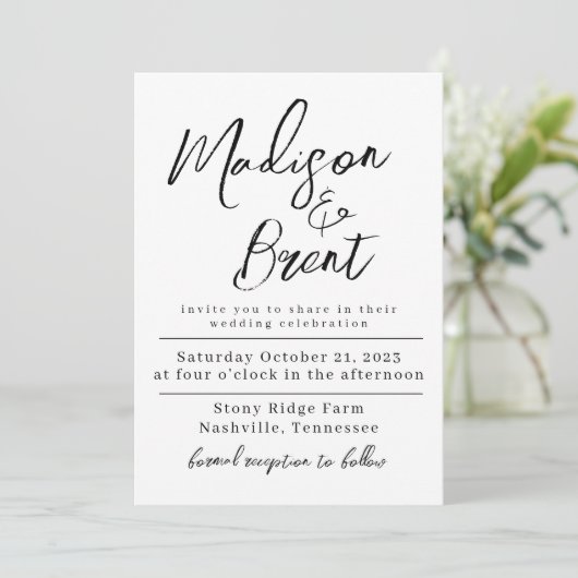 ミミシンプルマリスト非フォトウェディングデー招待状 セーブザデート (スタンド正面)