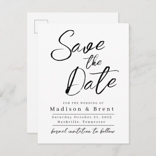 ミミシンプルマリスト非結婚写真コメント 案内ポストカード (正面/裏面)