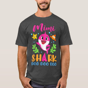 ミミジンシャーク美美シャーク恋人ファミリーマザーズ・デイ Tシャツ