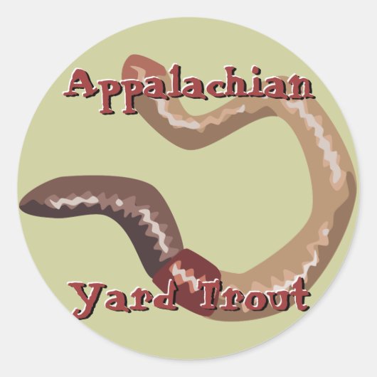 ミミズのステッカー ラウンドシール (正面)