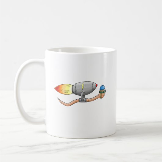ミミズのロケットライド コーヒーマグカップ (左)