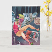 ミミズの挨拶状 カード (黄色い花)