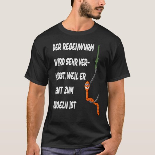 ミミズボックスの面白いミミズ ミミズを使った釣り Tシャツ (正面)