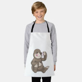 ミミズ付きモグラ エプロン (着用した状態)