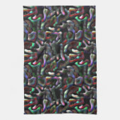 ミミズ型カラフルの人工物？ キッチンタオル (縦)