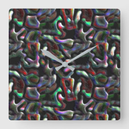 ミミズ型カラフルの人工物？スロー スクエア壁時計