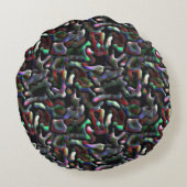 ミミズ型カラフルの人工物？ ラウンドクッション (裏面)