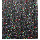 ミミズ型カラフル人工物？ショウ シャワーカーテン (正面)