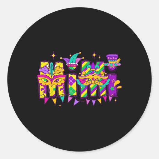 ミミバンドルマルディグラスハッピーマルディグラスファミリー ラウンドシール (正面)