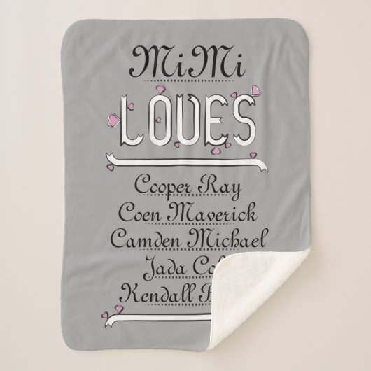 ミミパーソナライズされたはザクロが大好き シェルパブランケット (正面)