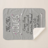 ミミパーソナライズされたはザクロが大好き シェルパブランケット (正面(横))