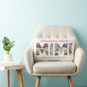 ミミフォトコラージュ切り出しおばあちゃん誕生日 ランバークッション (椅子)