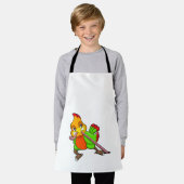 ミミミズのオウム エプロン (着用した状態)