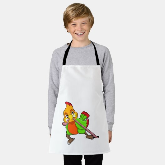 ミミミズのオウム エプロン (着用した状態)