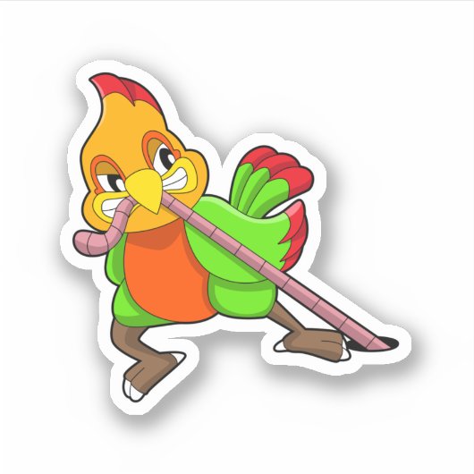 ミミミズのオウム シール (正面)