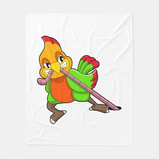 ミミミズのオウム フリースブランケット (正面)