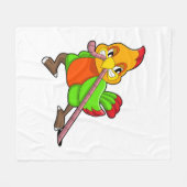 ミミミズのオウム フリースブランケット (正面(横))