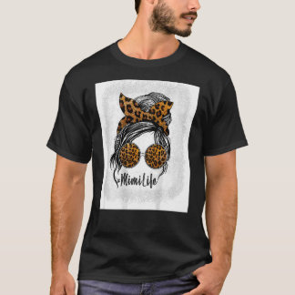 ミミライフメッシーバンサングラスブリーチド母D Tシャツ