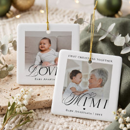 ミミ初のクリスマスお孫さんの写真の記念品 セラミックオーナメント