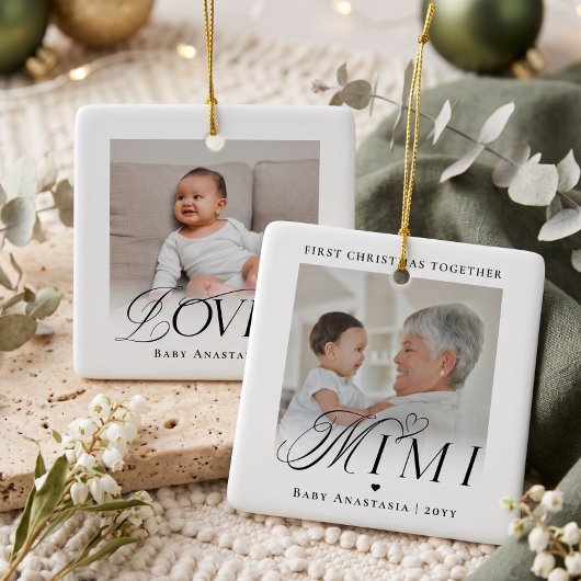 ミミ初のクリスマスお孫さんの写真の記念品 セラミックオーナメント