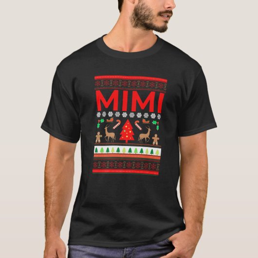 ミミ醜いクリスマスセーターおもしろいおばあちゃんクリスマスSwe Tシャツ (正面)