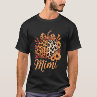ミミ・サンクスギビング・ヒョウ柄・カボチャ・ひまわり・コケット Tシャツ