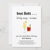 ミモサおもしろいアンド血メアリーブライダルシャワー 招待状 (正面)