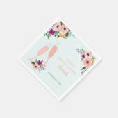 ミモサとフラワーブランチとバブリーブライダルシャワー スタンダードカクテルナプキン (角)