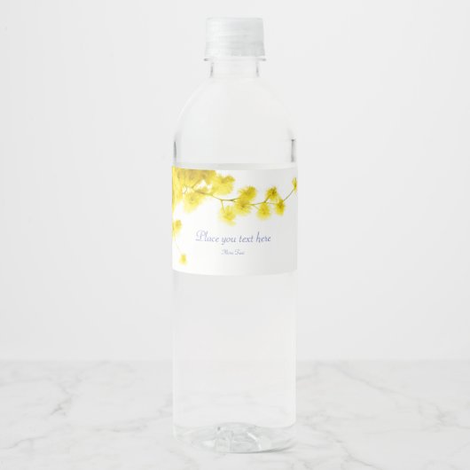 ミモサのウォーターボトルラベル ペットボトルラベル (正面)