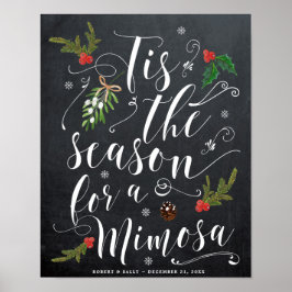 ミモサの休日のサインのシーズン結婚である ポスター