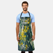ミモサの木と黄色の花 エプロン (着用した状態)