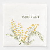 ミモサの花ロマンチック結婚な紙ナプキン (正面)