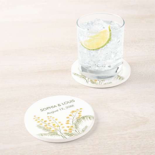 ミモサの花ロマン結婚ティック コースター (側面)